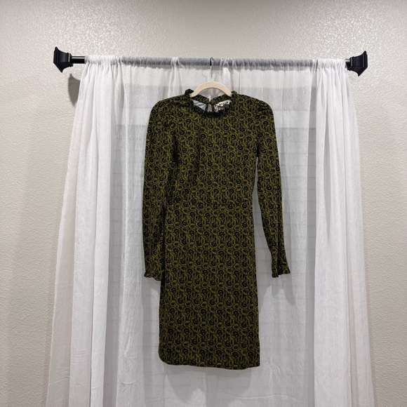 New Boden Green Twill Floral Mini Dress Sz 2 - Picture 4 of 4